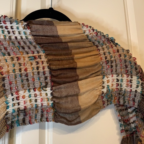 INS Boho Style ruffled Scarf 12” x 74” - Picture 2 of 5